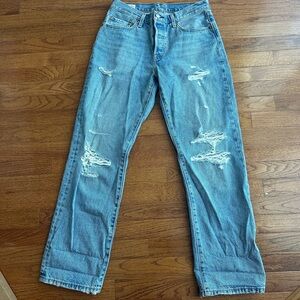 Levi’s 501 Distressed Blue Jeans